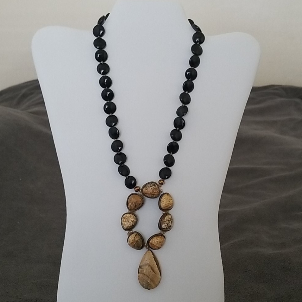 Stone and Bead Statement Necklace